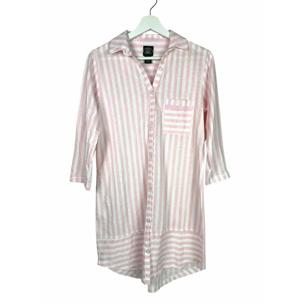 Laura Ashley Small Pink White Sleep shirt